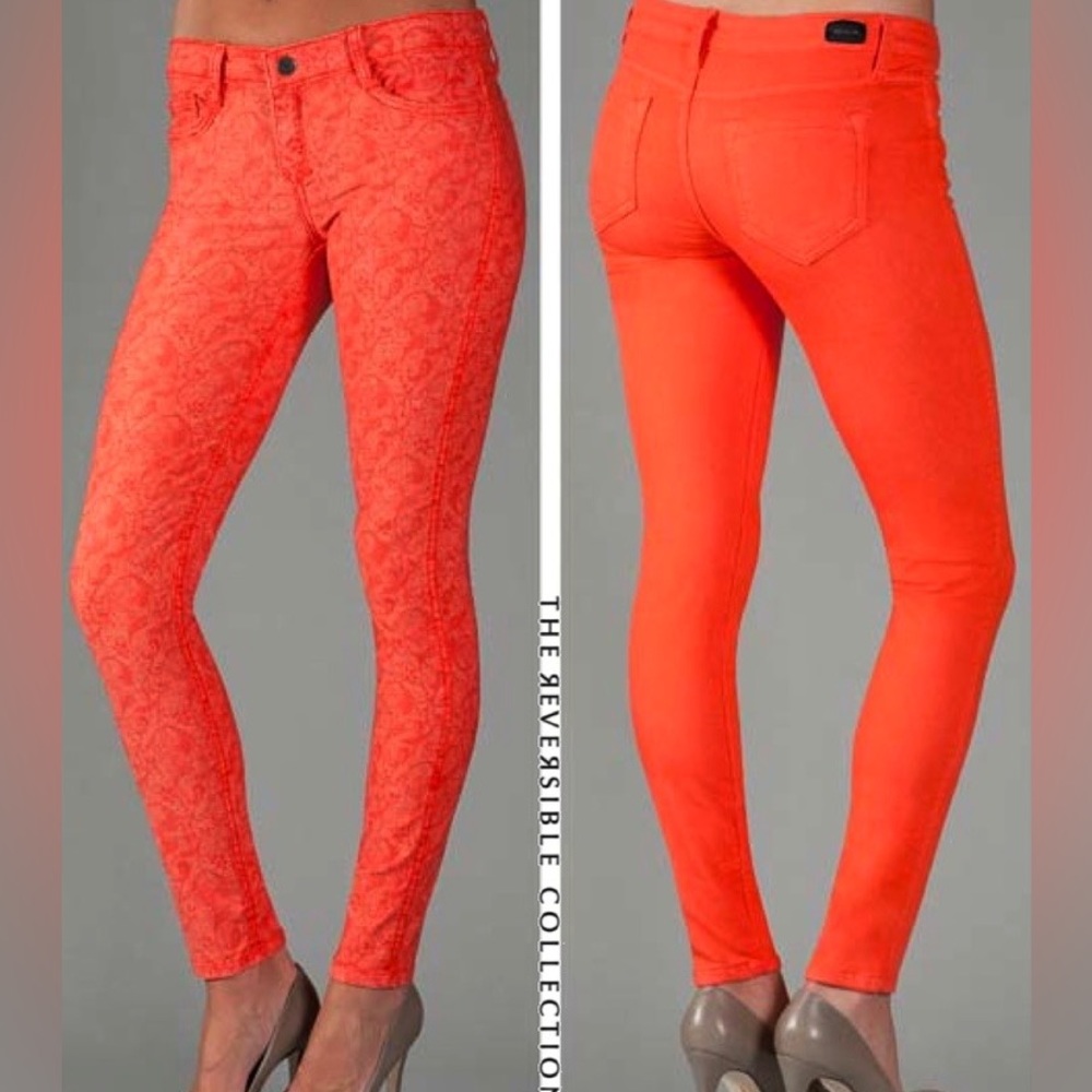 BLEULAB reversible/floral women’s stretch jeans